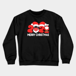 Santa Claus Vaccinated 2021, Funny Merry Christmas In Mask Xmas Pajamas Crewneck Sweatshirt